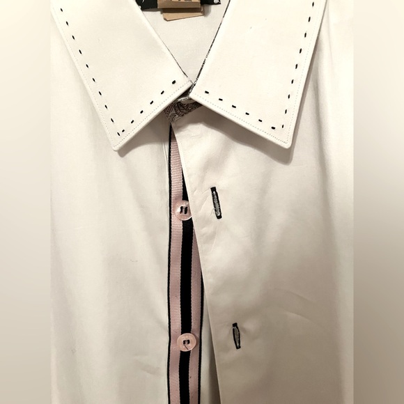 Jared Lang Collection LS button-down shirt pink navy paisley detailing XXL - Picture 4 of 15